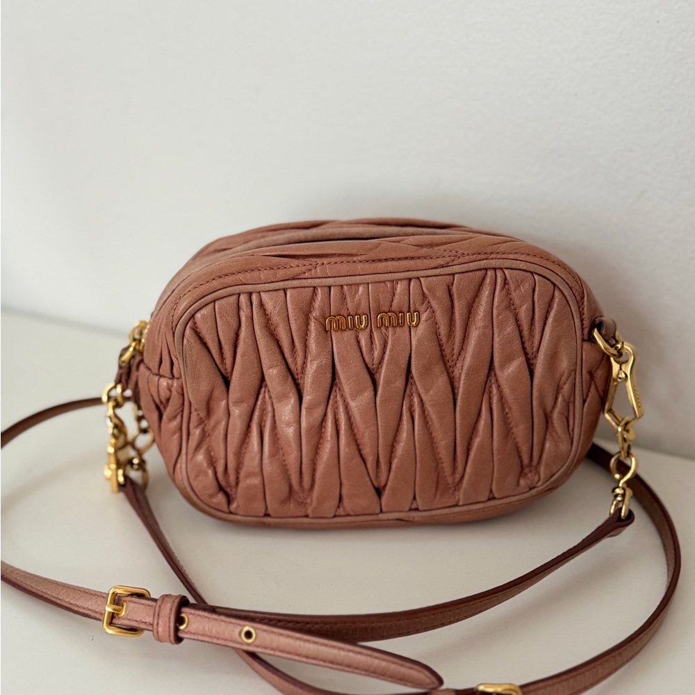 Miu Miu Pink Quilted Crossbody Bag
